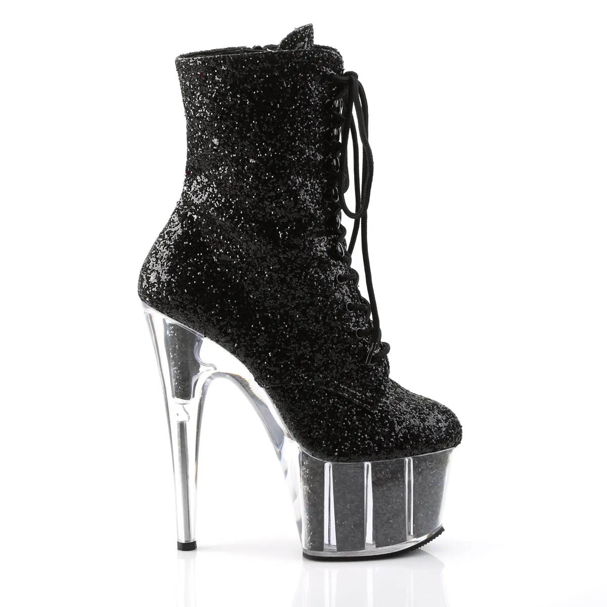 ADORE-1020G Pleaser Black Glitter Sexy Platform Shoes (Pole Dancing Heels)