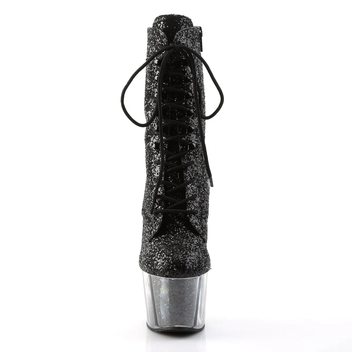 ADORE-1020G Pleaser Black Glitter Sexy Platform Shoes (Pole Dancing Heels)