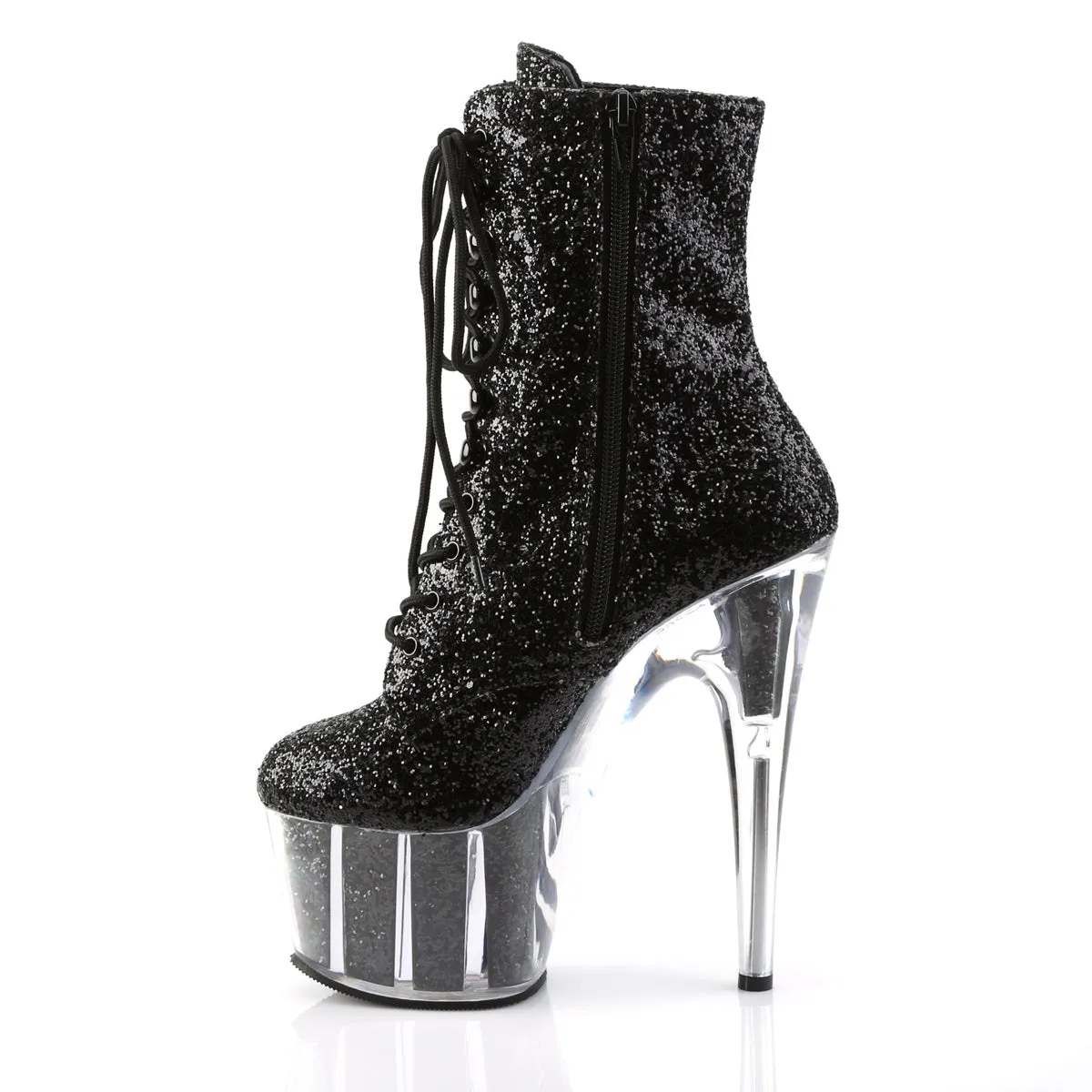 ADORE-1020G Pleaser Black Glitter Sexy Platform Shoes (Pole Dancing Heels)