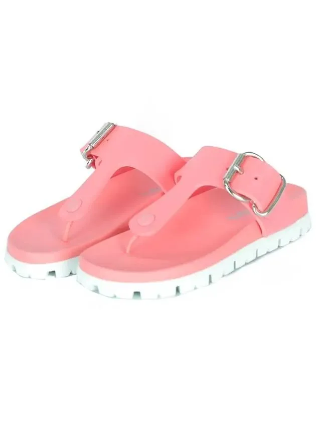 Buckle Rubber Flip Flops Pink