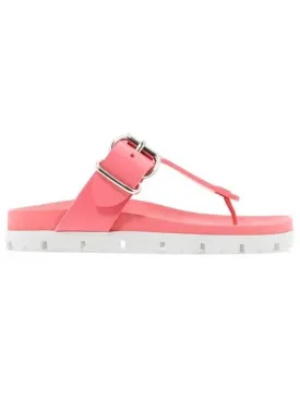 Buckle Rubber Flip Flops Pink