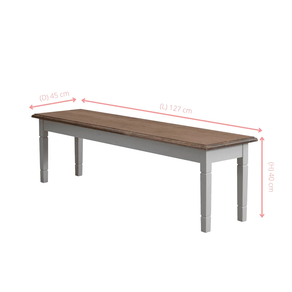 Canterbury Hallway Bench Entryway 140cm in Grey and Dark Pine