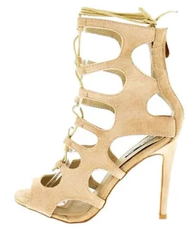 Elenora Nude Faux Suede Heel