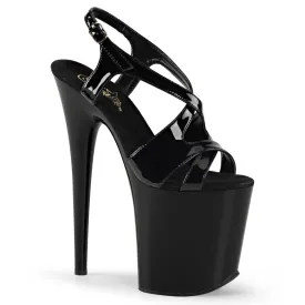 FLAMINGO-831 Pleaser Black Patent Sexy Platform Shoes (Pole Dancing Heels)