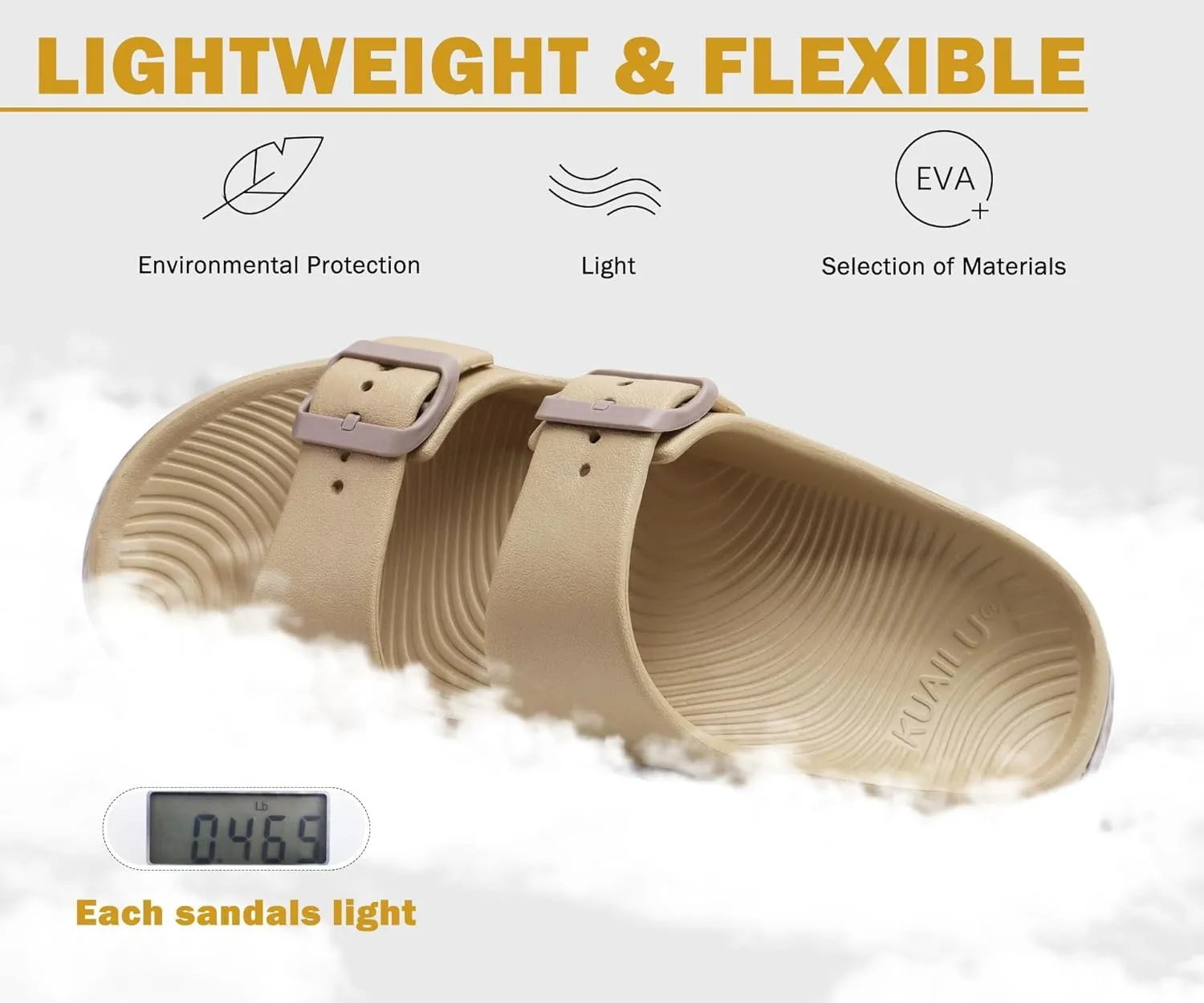 KuaiLu Womens Recovery Sandals With Comfortable Plantar Fasciitis Arch Support, Orthotic Adjustable Thick Cushion Sport Slides Reduces Stress on Feet, Joints & Back Post-Exercise