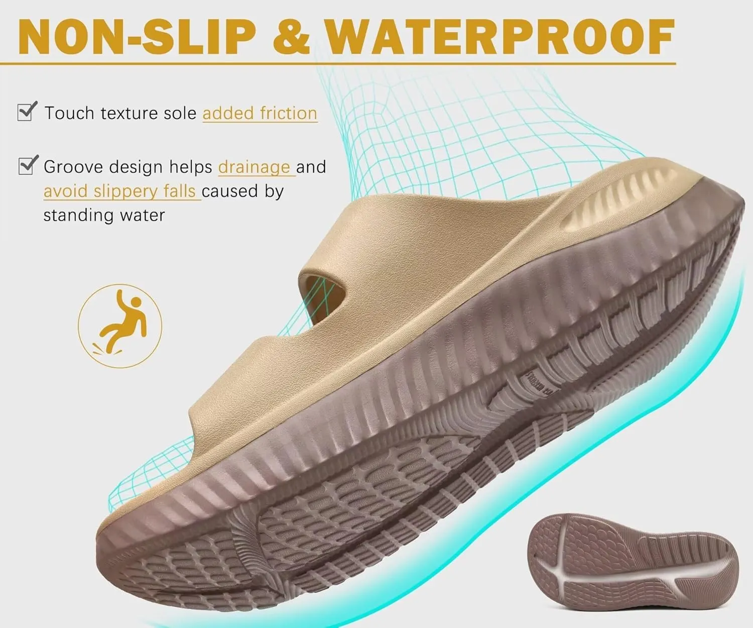 KuaiLu Womens Recovery Sandals With Comfortable Plantar Fasciitis Arch Support, Orthotic Adjustable Thick Cushion Sport Slides Reduces Stress on Feet, Joints & Back Post-Exercise