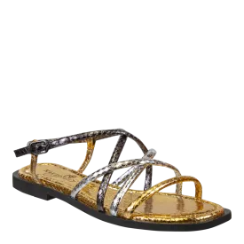 NAKED FEET - MINIMALIST in PEWTER Flat Sandals