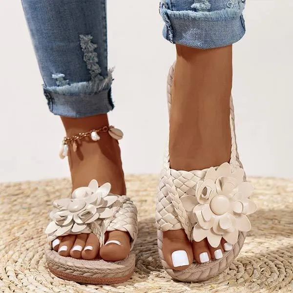 Women's Floral Flat Beach Sandals 18021165C