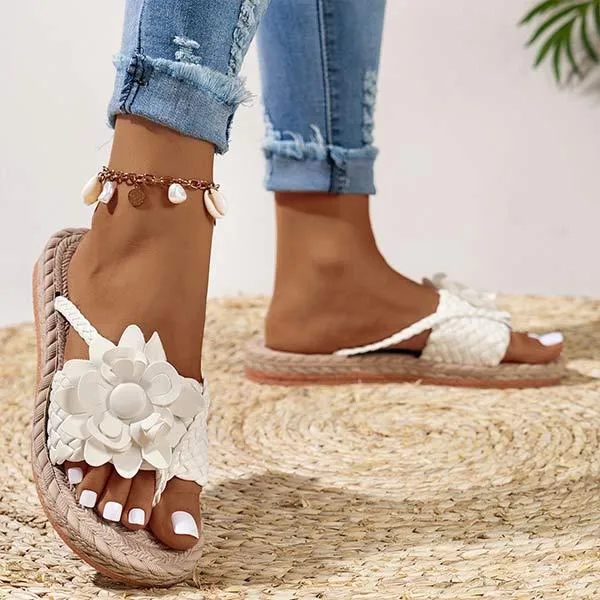 Women's Floral Flat Beach Sandals 18021165C