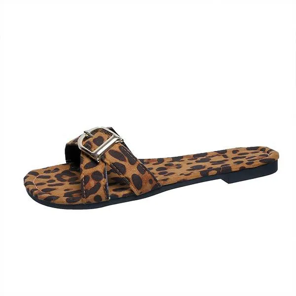 Women's Leopard Print Zebra Print Flat Slippers 07234300C